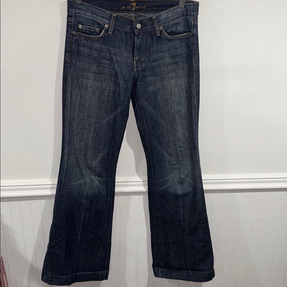 Dojo jeans flare wide leg 7 for all mankind 29 denim - Picture 2 of 7